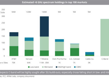 Estimated spectrum holdings in top 100 markets