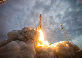 An Atlas V rocket launches a Mobile User Objective System (MUOS) satellite in 2013. / Source: U.S. Navy