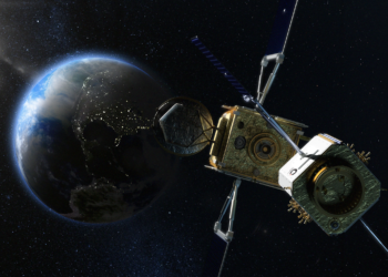 Artistic impression of a ClearSpace servicer approaching a GEO satellite / Source: ClearSpace
