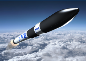 An artistic rendering of Rocket Factory Augsburg's RFA One launch vehicle, expected to launch this summer (Courtesy/ OHB SE)