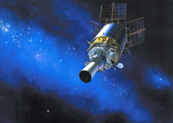 Rendering of a satellite in space / Source: Canva