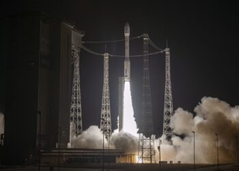 Arianespace's Vega rocket launched 12 satellites on Oct. 8, 2023. This marked Europe's third and final orbital launch of the year. (Courtesy/Arianespace)