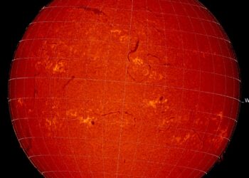 Measurements of the sun’s chromosphere are updated hourly to reflect solar weather conditions in real-time. (Courtesy/ESA)
