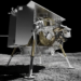Artistic rendering of the Peregrine lunar lander on the surface of the moon. (Courtesy/Astrobotic)
