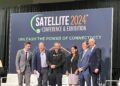 Pictured from left to right: Curt Blake, attorney and strategic adviser at Wilson Sonsini, Kier Fortier, managing director at Exolaunch USA, Marino Fragnito, SVP and head of the Vega unit at Arianespace, Pablo Gallego Sanmiguel, SVP of sales and customers at PLD Space, Stella Guillen, CCO at Isar Aerospace and Kevin Lowdermilk, CEO of Vaya Space (Photo/CBN)