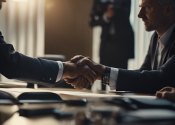Executives shaking hands to close a deal (Photo/AI-generated)