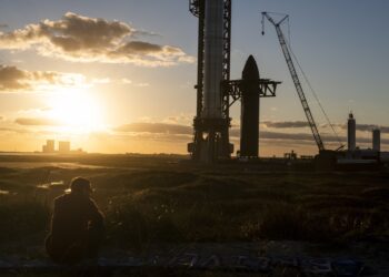 The SpaceX Starbase facility under construction in Brownsville, Texas, U.S., on Saturday, Feb. 12, 2022. Fans and investors are flocking to the area near the billionaire's SpaceX launch site, bringing both opportunity and angst for locals. (Courtesy/Bloomberg)