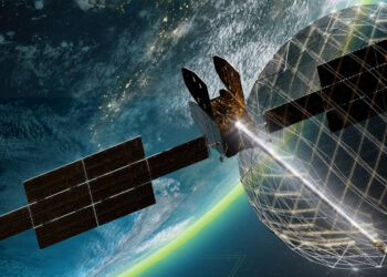 An artist's rendering of the ViaSat-3 Americas satellite (Courtesy/Viasat)