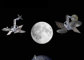 An artist's rendering of ispace Technologies US' relay satellites for Mission 3 (Courtesy/ispace)
