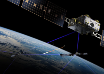 An artist's rendering of Lockheed Martin's Tracking Layer missile defense satellites, for which Terran Orbital is supplying satellite buses (Courtesy/Terran Orbital)