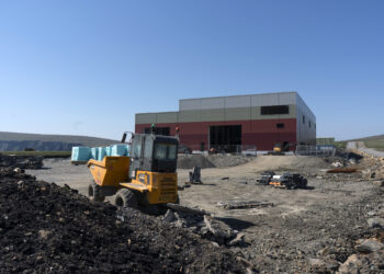 Construction at the SaxaVord Spaceport redevelopment site in the Shetland Islands. (Courtesy/Lorna MacKay/Bloomberg)