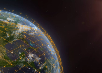 An artist's rendering of Amazon's Kuiper low Earth orbit constellation (Courtesy/Amazon)